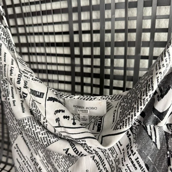capri silk newspaper dress Capri Dress - Newspaper Print Multi